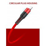 Wholesale 3-in-1 Nylon Strong Charge and Sync USB Cable 2.4A [3 FT] (Red)